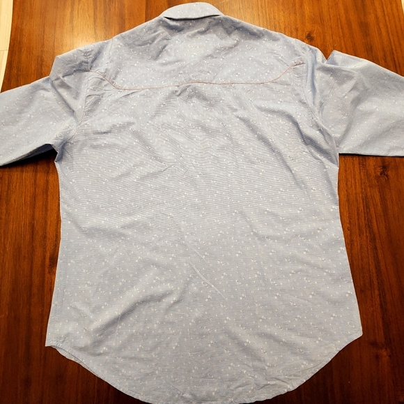 Robert Graham Men’s Shirt Blue XL Floral Allover Silk Embroidery XL Flip Cuffs - Picture 5 of 10